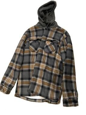 Original Deluxe Flannel Hooded Shacket Men Small